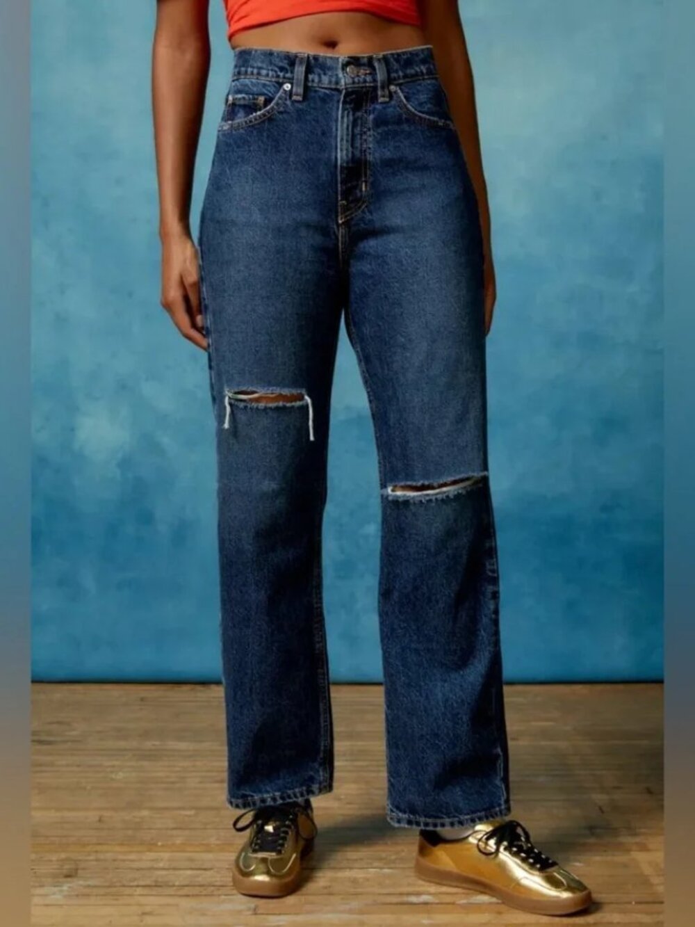 BDG Urban Outfitters Cowboy Jean Straight Leg Distressed Women's Size 32 Western